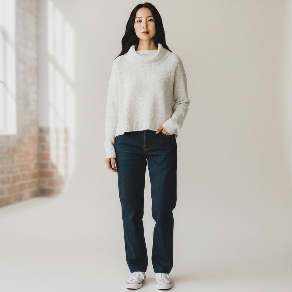 Coldwater Creek White Cowl Neck Wool Cashmere Blend Sweater Just Beautiful 😍